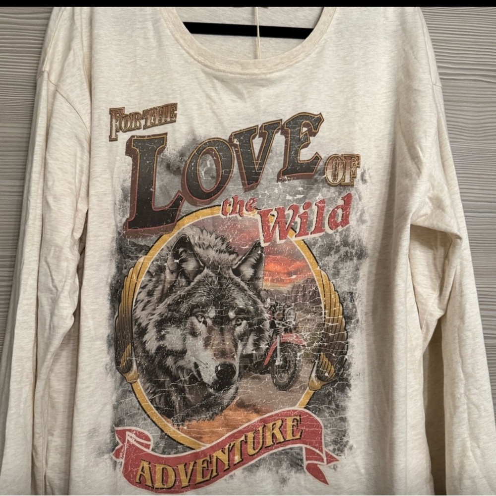 Spell adventure Wolf Cream Heather Organic Cotton XL BNWT